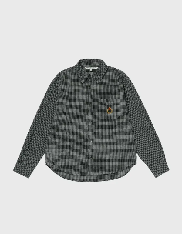 CHILDREN WASHED CHECK SHIRT / Grey