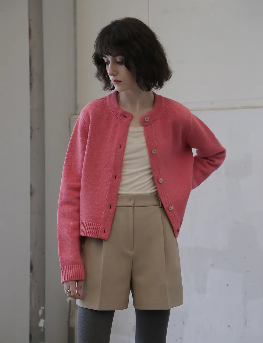 노미나떼 Organic Wool Cotton Cardigan (Ruby Pink) 상품 이미지 2