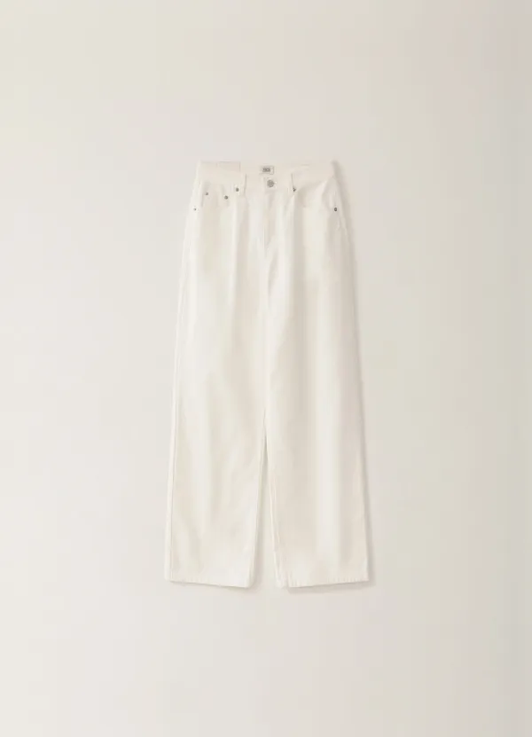White Straight Denim Pants