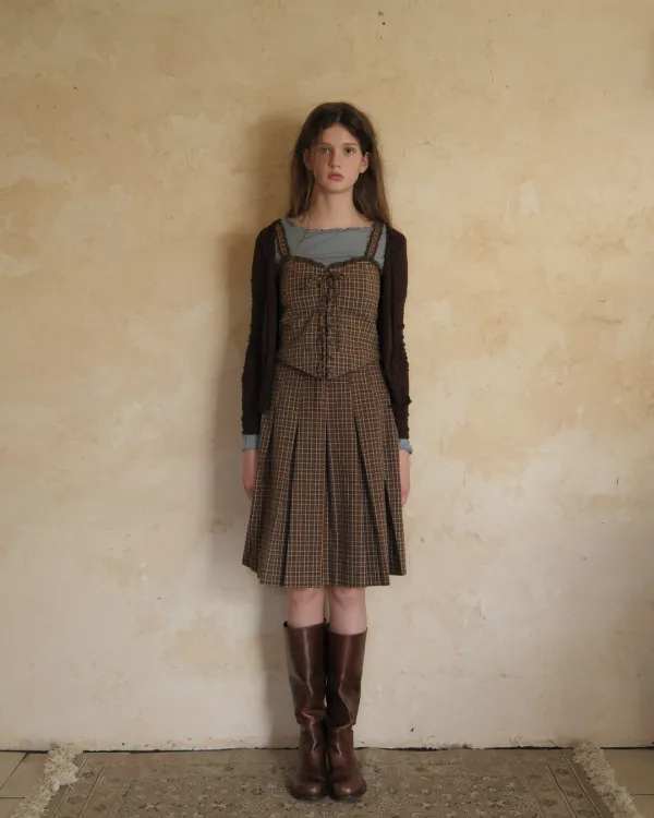 [2차] flétta Classic Check Pleats Skirt