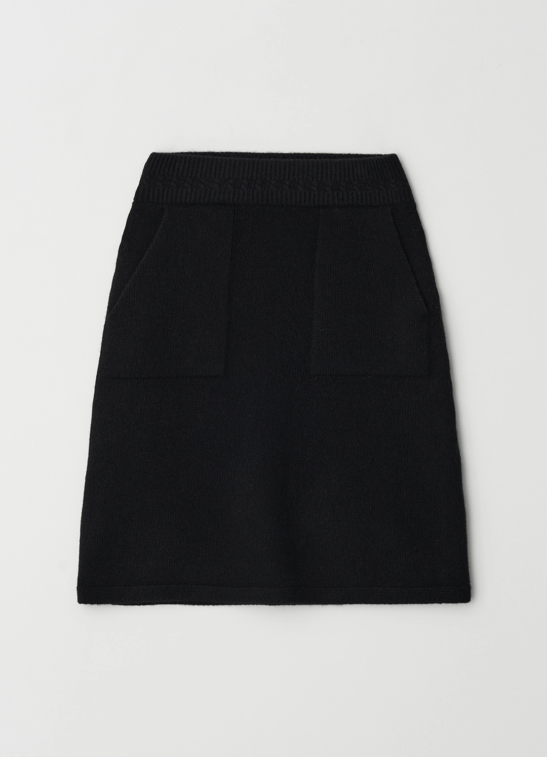 스텝어라운드 Wholegarment merino wool H-line knit skirt_BLACK 상품 이미지 1