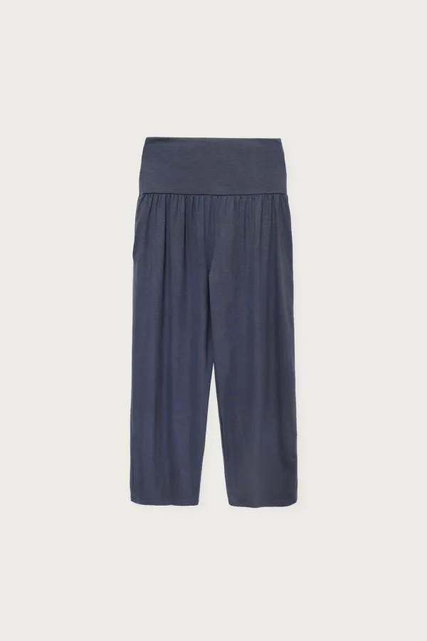 SHIRRING PANTS DARK LAKE