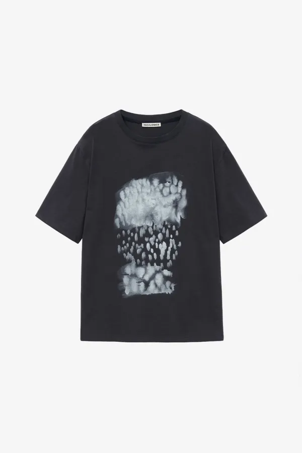 워터컬러 오버사이즈 티셔츠 WASHED BLACK