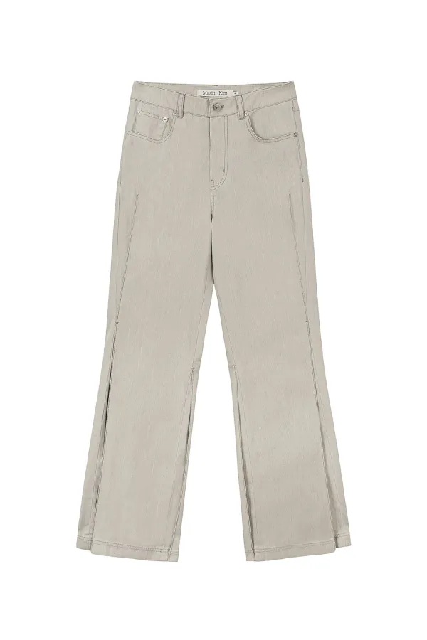 SIDE PINTUCK POINT PANTS IN BEIGE