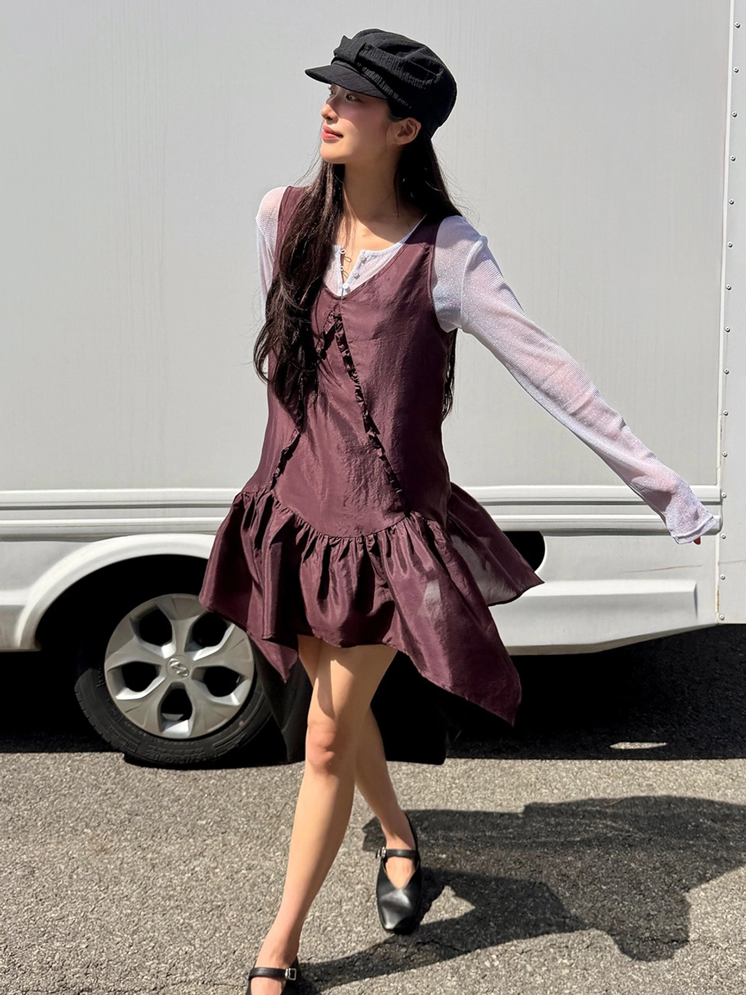 마가린핑거스 SHEER LAYERED ONE-PIECE (PURPLE) 상품 이미지 1