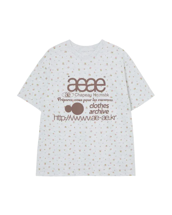 [6/11 예약발송] WEB LOGO FLOWER T-SHIRTS [LIGHT GREY]
