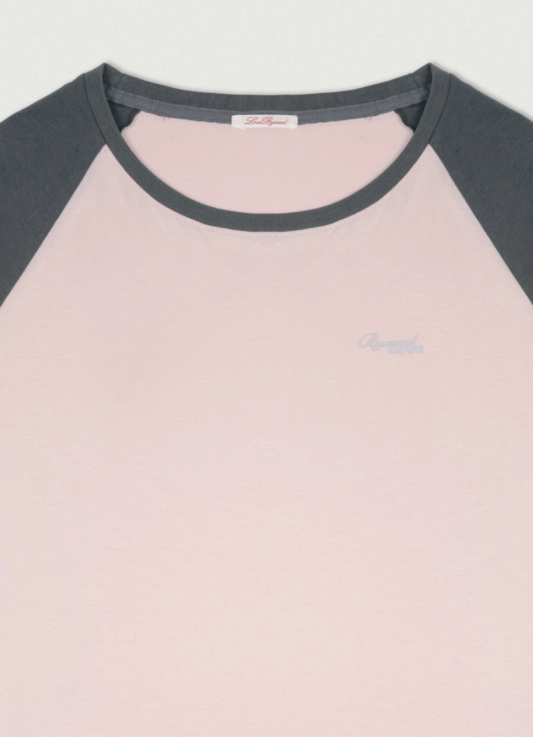 러브바이무드 6th/ Raglan Loose T-Shirt [charcoal pink] 상품 이미지 2