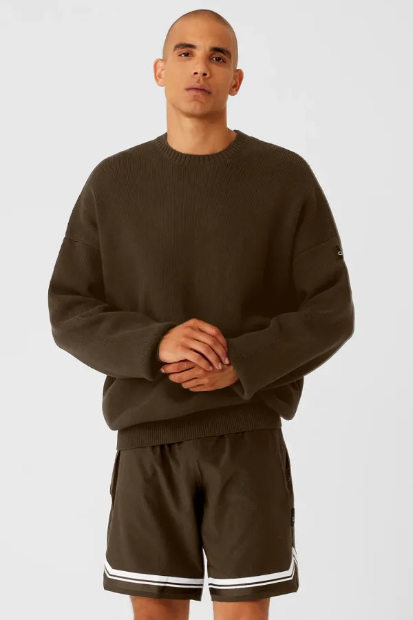 Scholar Crew Neck Sweater - Espresso
