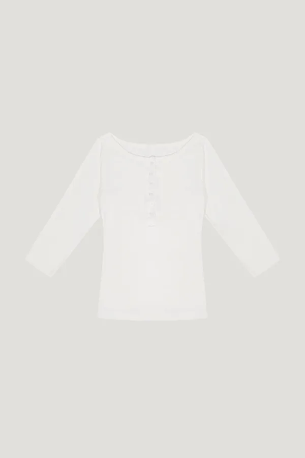 Cotton Button Tee (white)