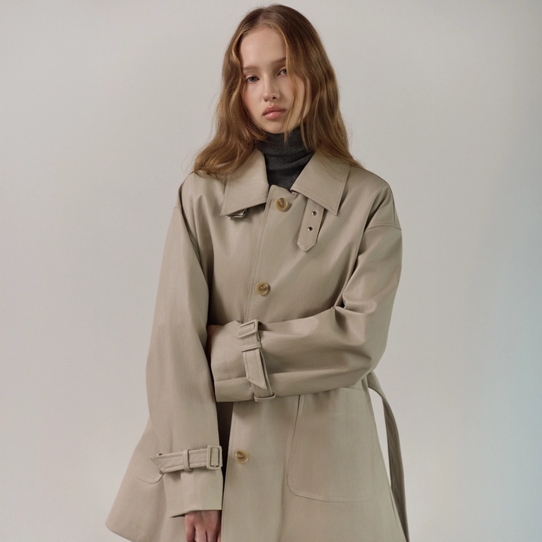 엘리오티 Leather Trench Coat_3Color 상품 이미지 2
