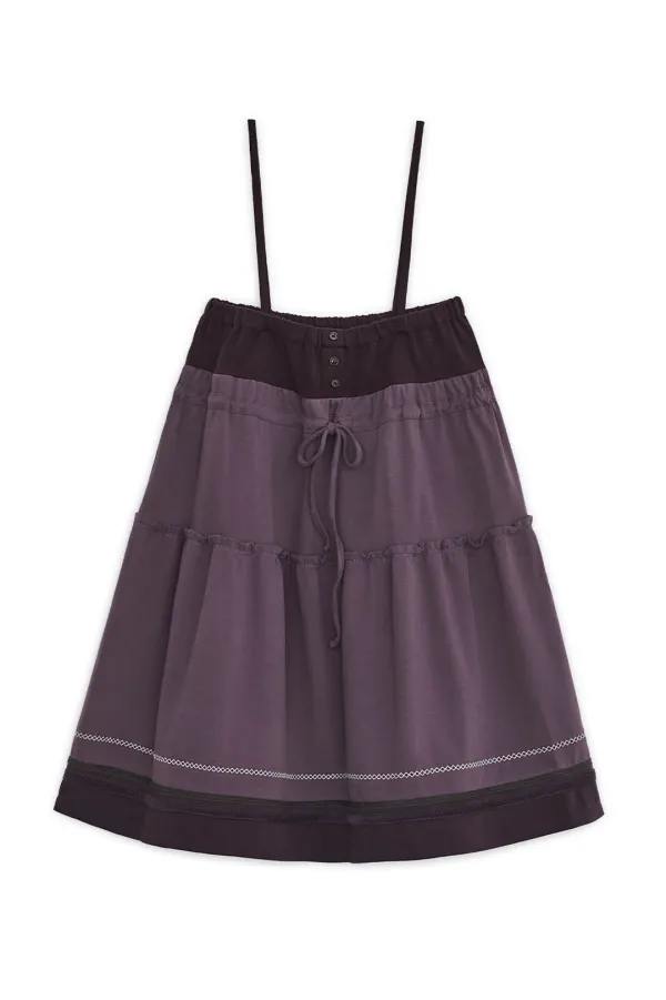 2-way string tiered skirt (Purple)