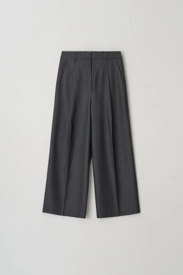 STRIPE WIDE PANTS_GREY