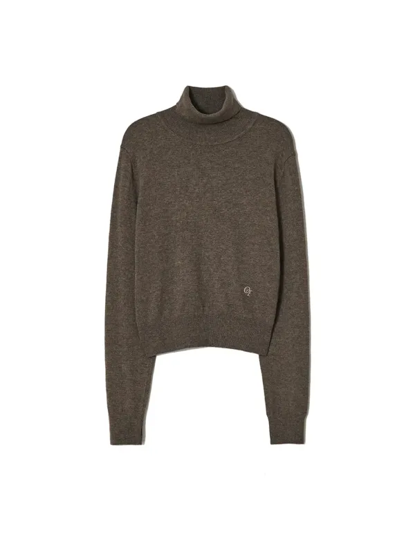 Essential Turtle Neck Pullover Mocha Brown