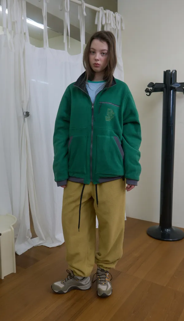 304. Plain Reversible Jumper _ Green + Black