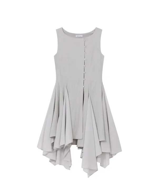 [레이 PICK] Unbalanced flow one piece GREY