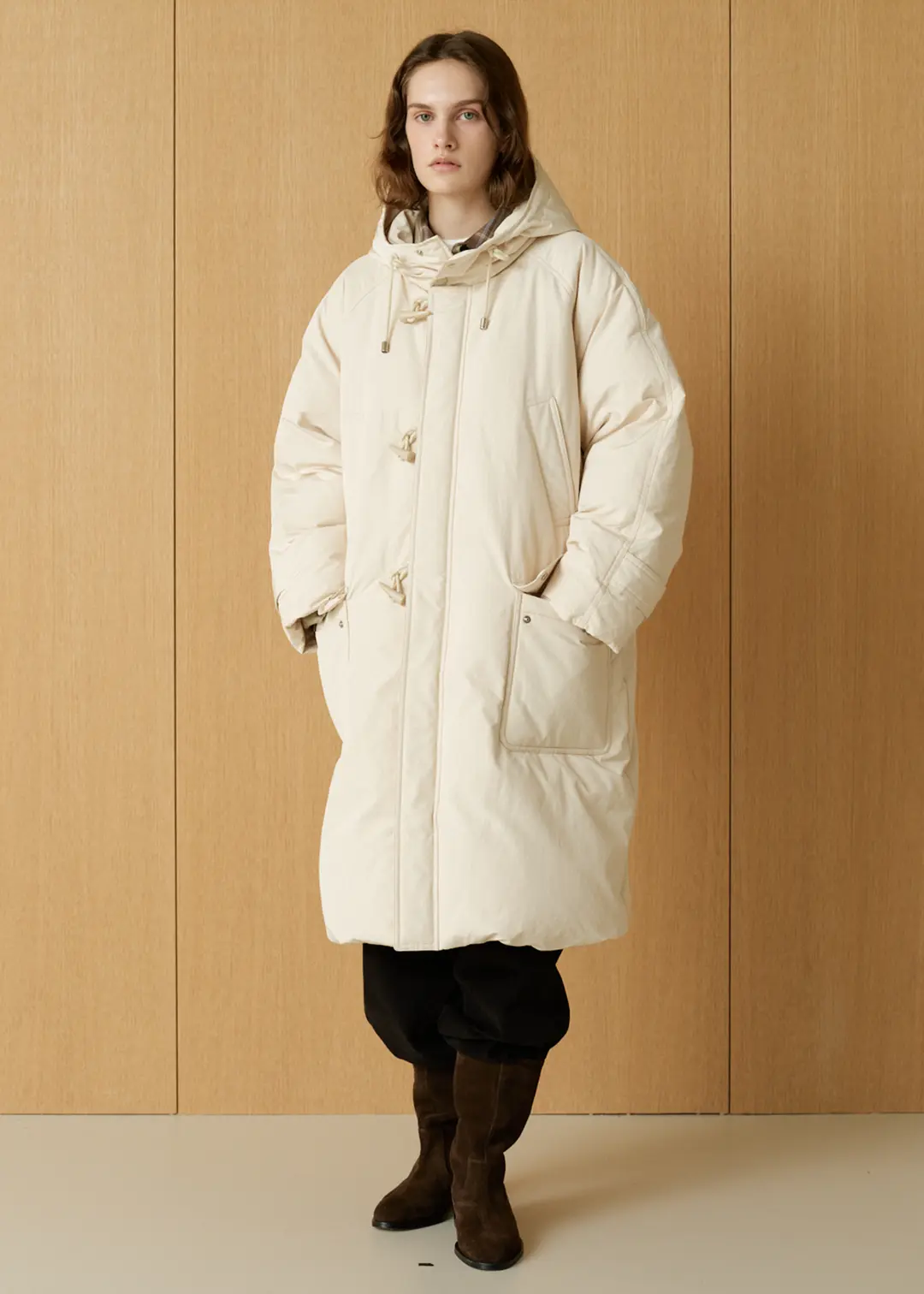 더라이 Hooded Long Goose Down(Cream) 상품 이미지 2