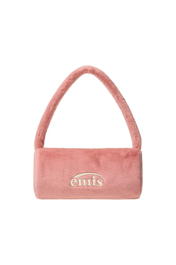 FUR CYLINDER BAG-PINK