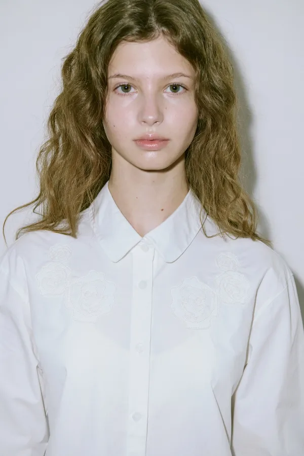 Rose Artwork Shirt (White)