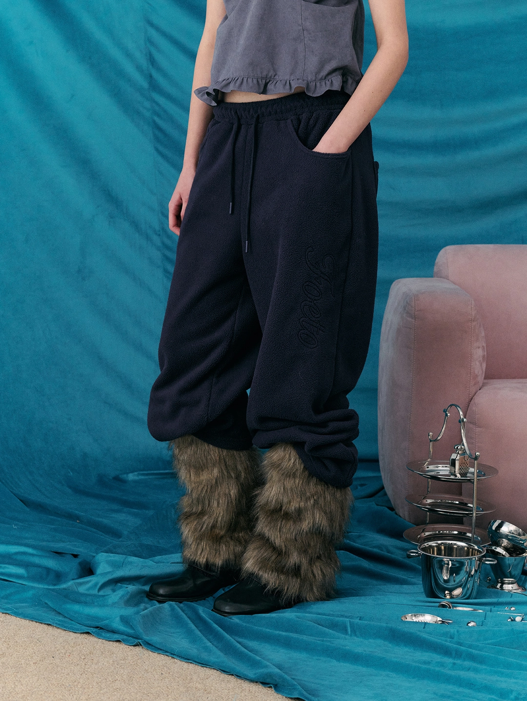포에토 [3rd] Underspoke fleece pants - grape 상품 이미지 2