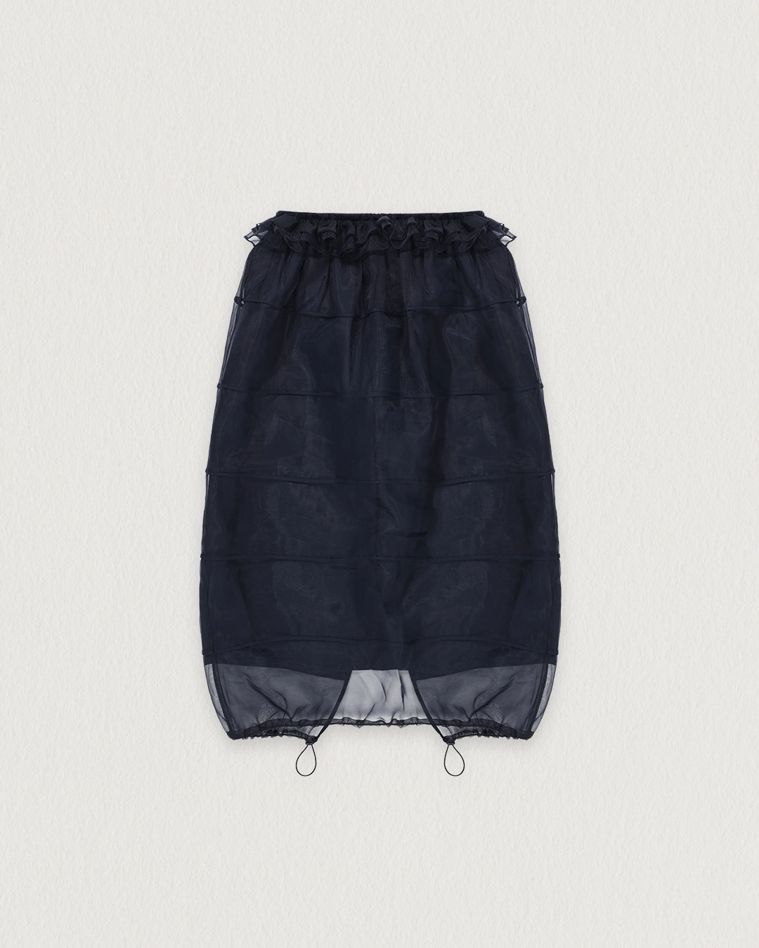 플레따 [3차] flétta Organza Frill Volume Skirt_Navy 상품 이미지 3