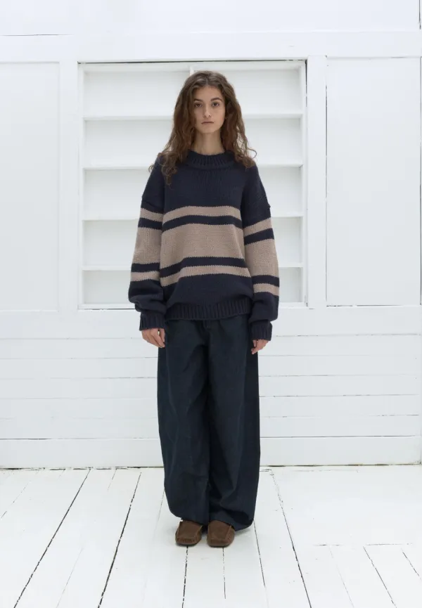 Bold stripe knit (navy)