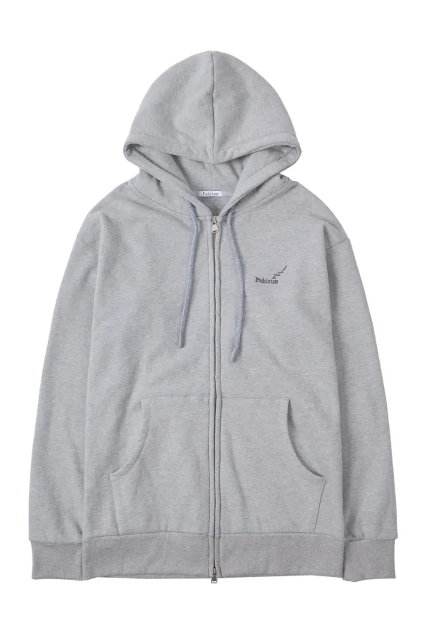 Oversized \'zzZ\' Zip-Up Hoodie_Grey