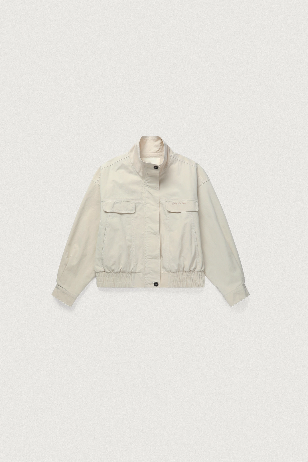 샤드라마 HIGH-NECK COTTON WASHED BOMBER JUMPER [LIGHT BEIGE] 상품 이미지 1