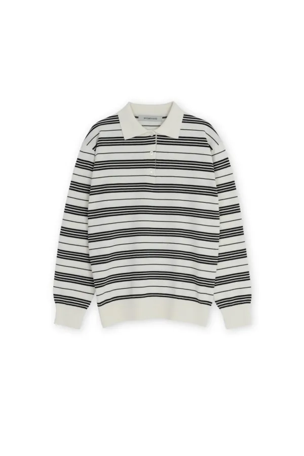 W Stripe Knit Pique, Ivory