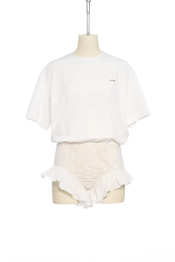 PF25 WHITE RUFFLE PANTY TOP
