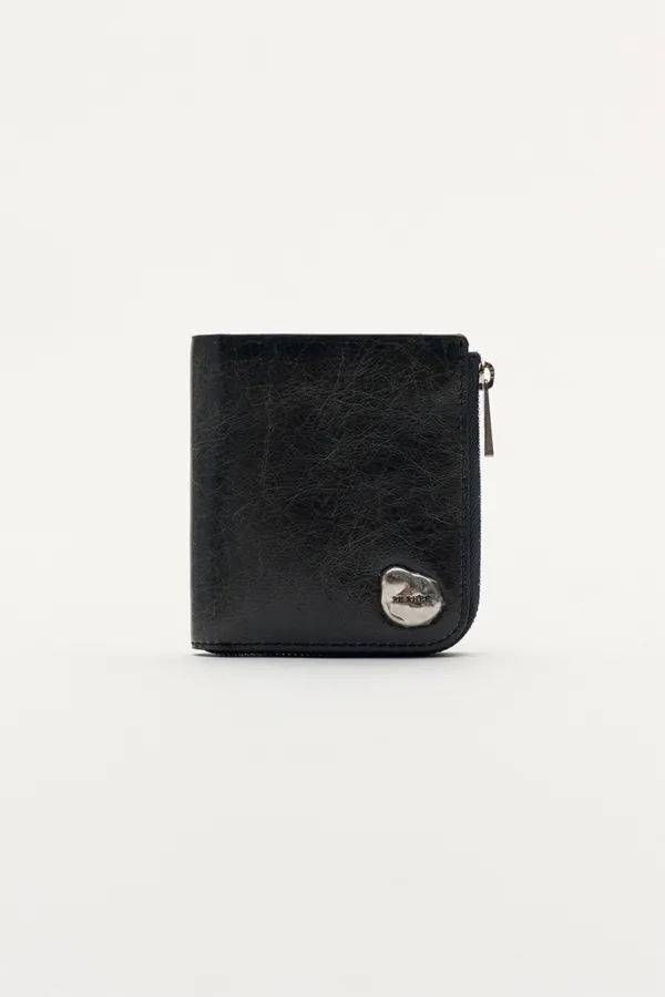 SOFT ZIP WALLET CHARCOAL GRAY