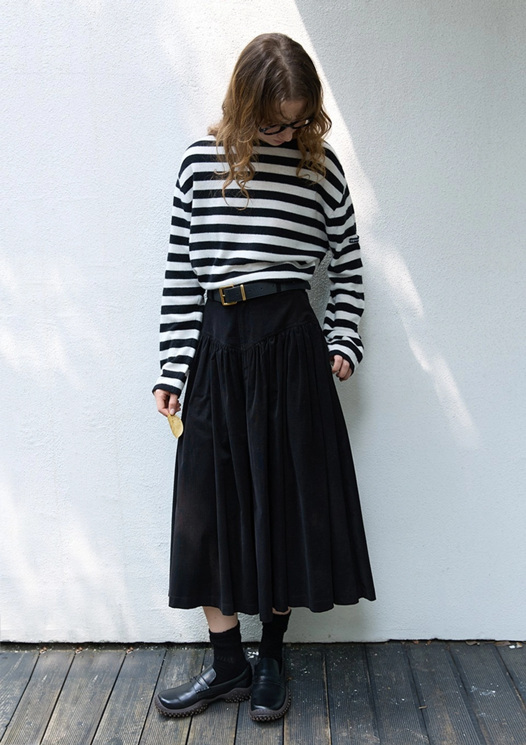 오픈도어 Godet Flare Long Skirt Black 상품 이미지 2