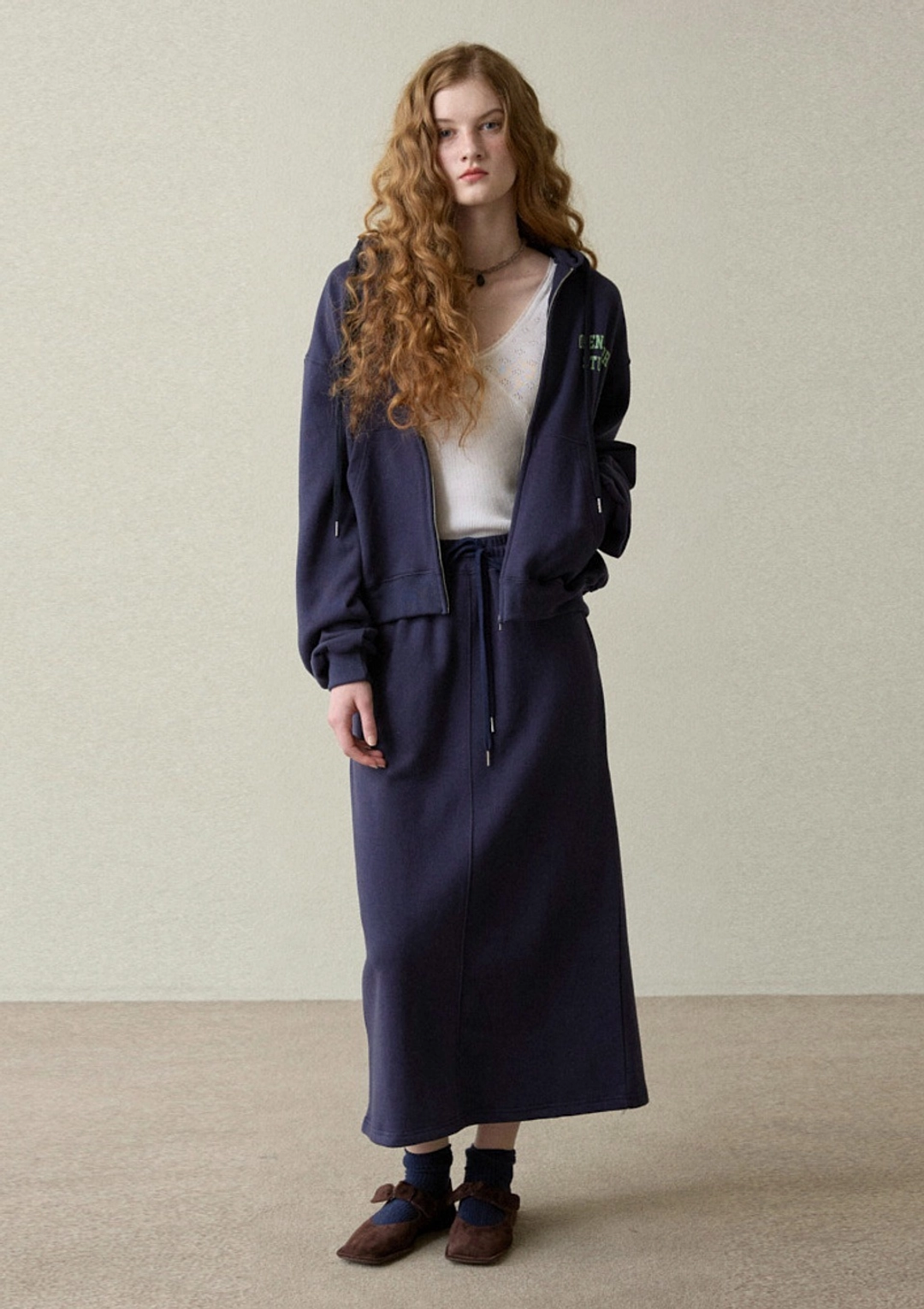 오픈도어 EASY long Skirt NAVY 상품 이미지 2