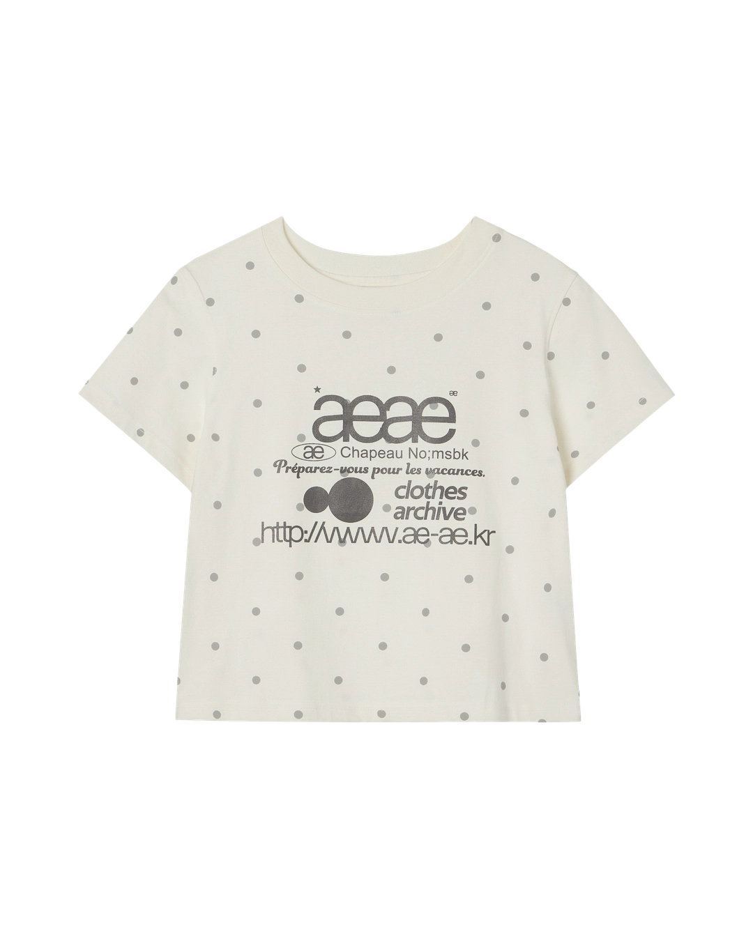 에이이에이이 [9/30 예약발송] WEB LOGO DOT CROP T-SHIRTS [CREAM] 상품 이미지 2