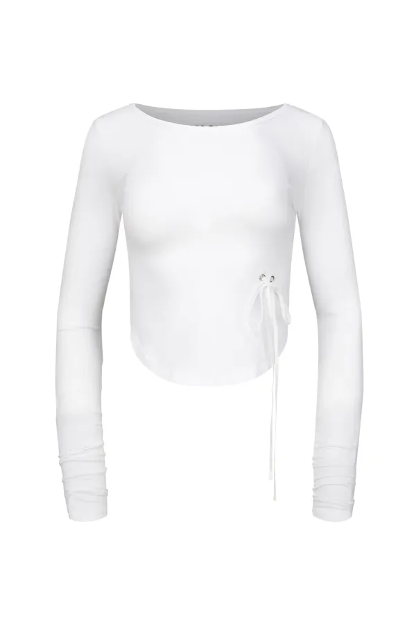 SIGNATURE CROP LONG SLEEVE IVORY