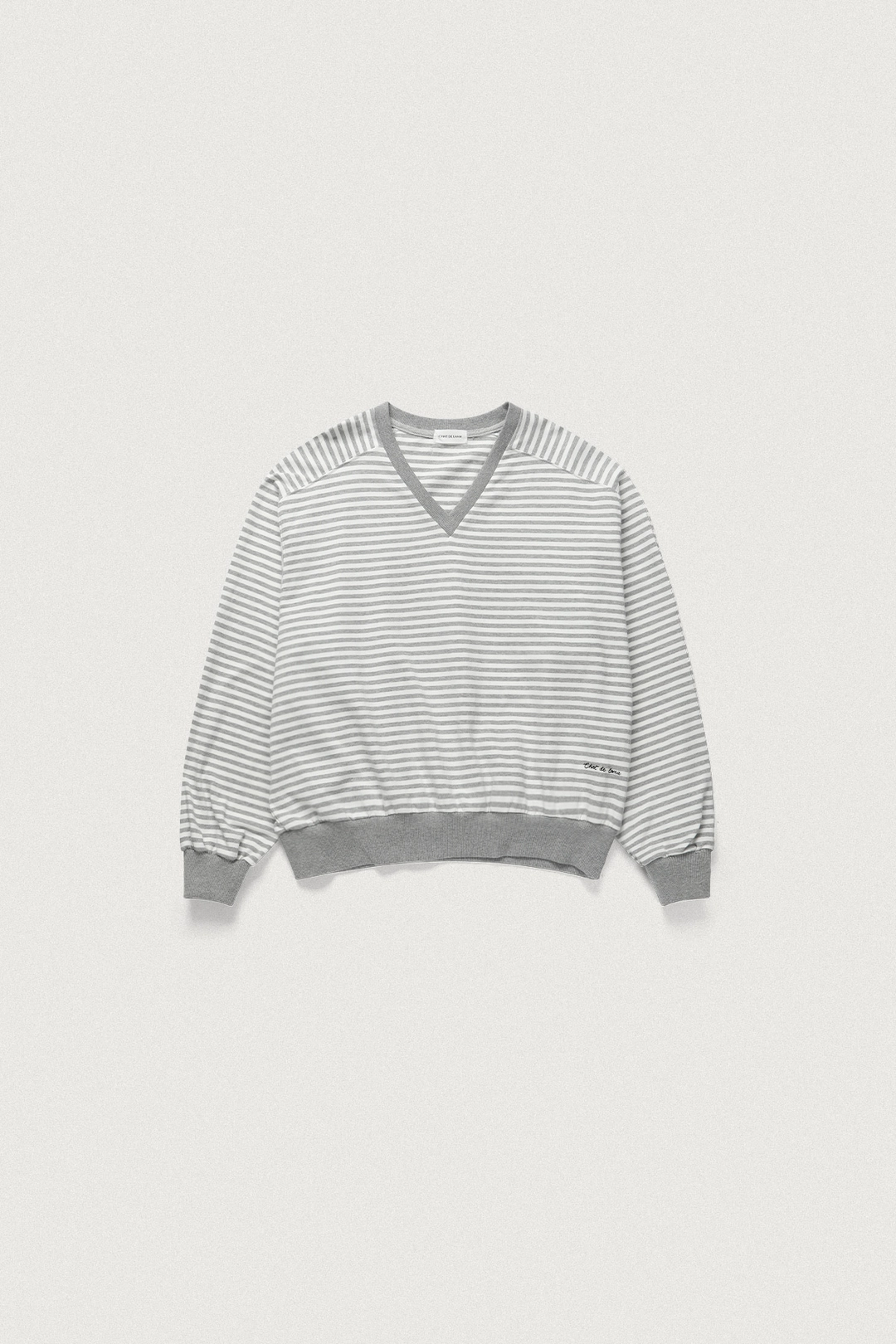 샤드라마 LOOSE FIT STRIPED SWEATSHIRT [MELANGE GRAY] 상품 이미지 1
