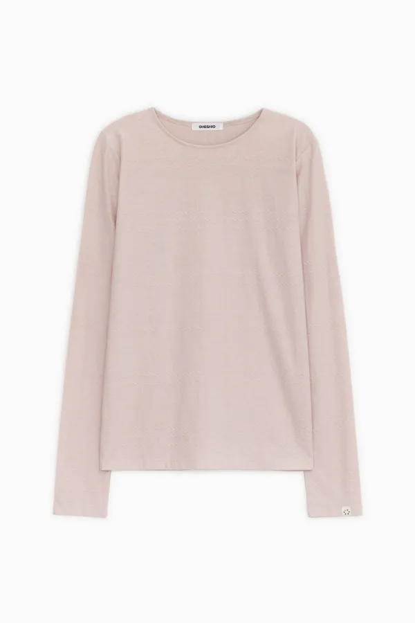 [10/6 SOON] JACQUARD PATTERN LONG SLEEVE, PINK