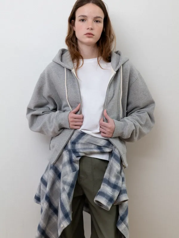 Milo cotton zip-up hoodie_melange grey
