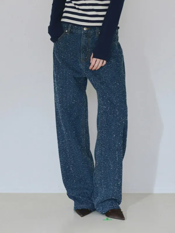 Boucle Straight Jeans [Blue]