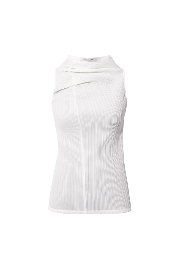AUBE PLEATS BLOUSE [WHITE]
