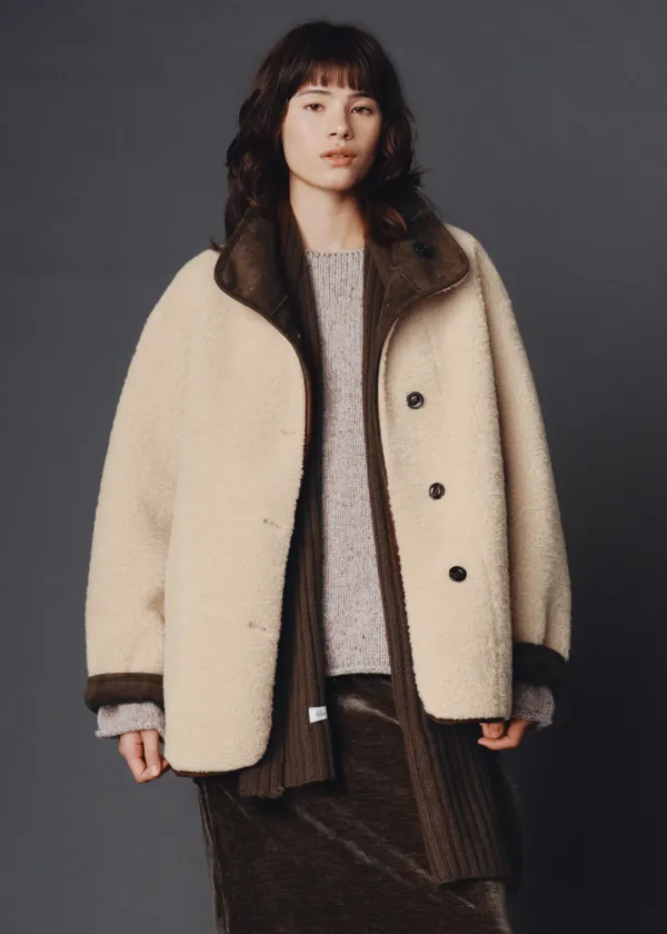 [5차] Double shearling coat (ivory)