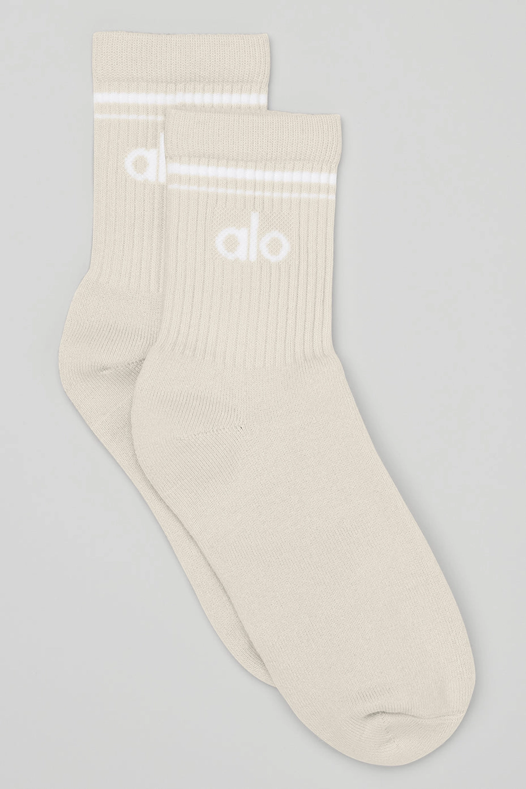 알로요가 Unisex Half-Crew Throwback Sock - Bone/White 상품 이미지 1