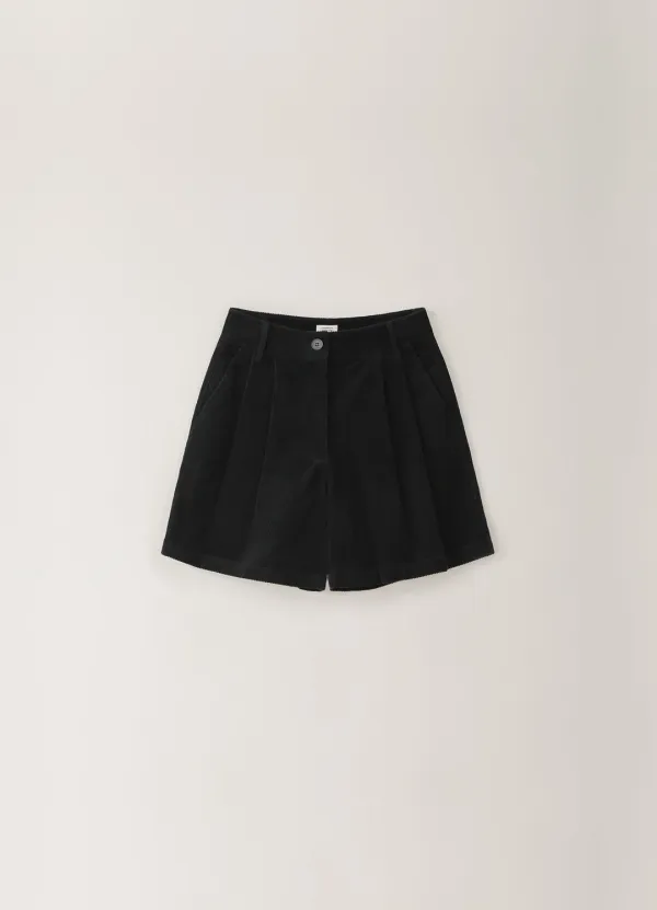 [Limited] Corduroy Bermuda Shorts - Black