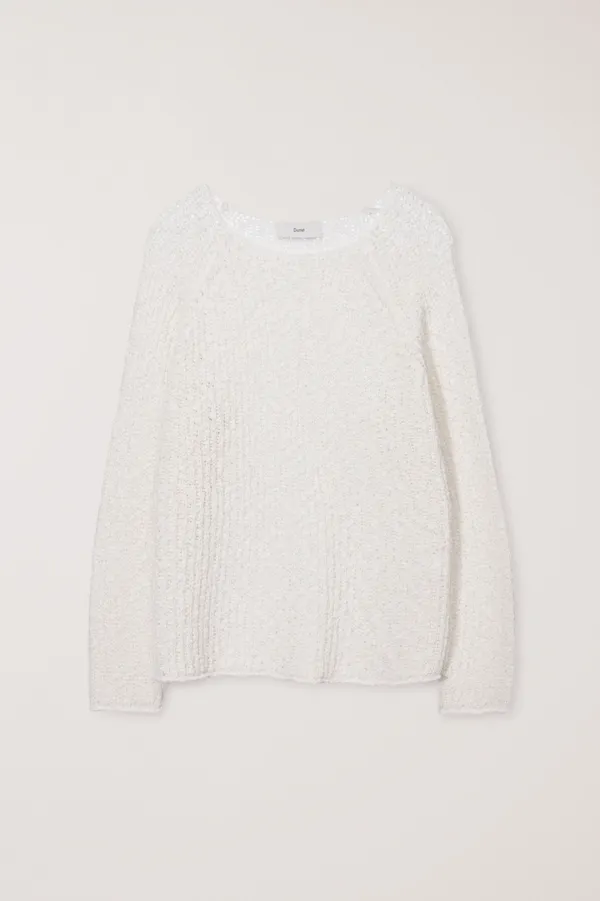 [EXCLUSIVE] CROCHET CREWNECK KNIT IVORY_UDSW6B225IV