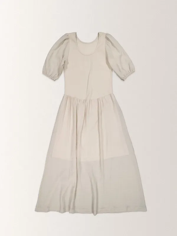 SHEER JERSEY LONG DRESS [ BEIGE ]
