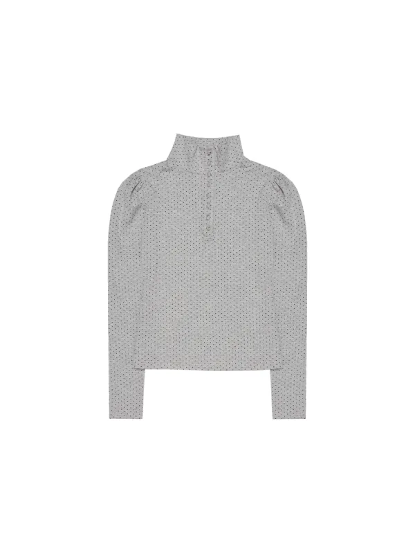 ALICE BUTTON TOP MELANGE DOT