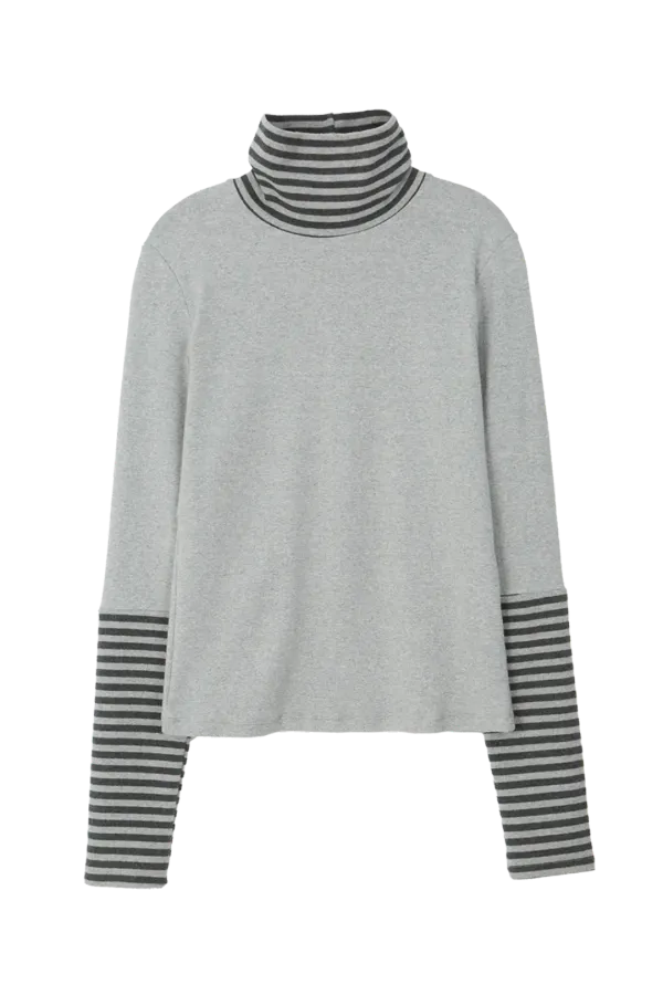 STRIPE TURTLENECK_GRAY