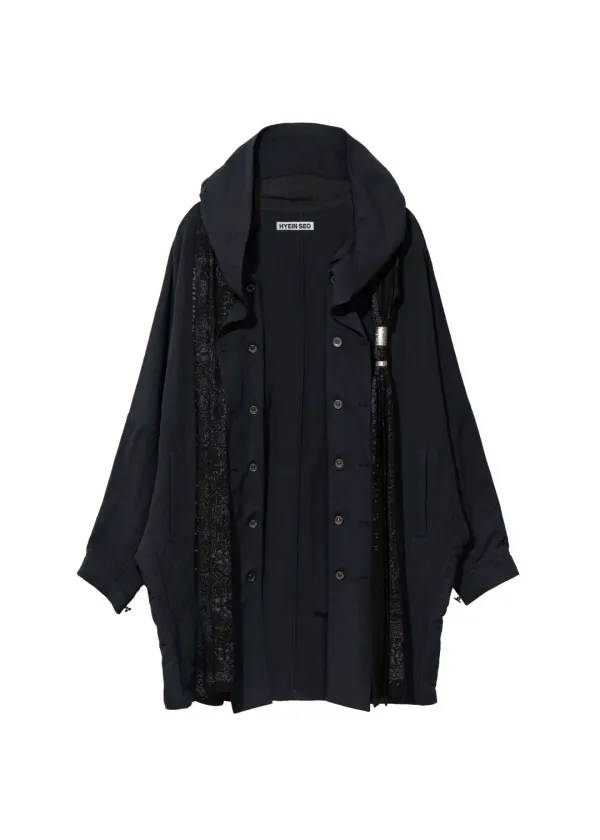 Hooded Coat w/ Graphic Muffler
