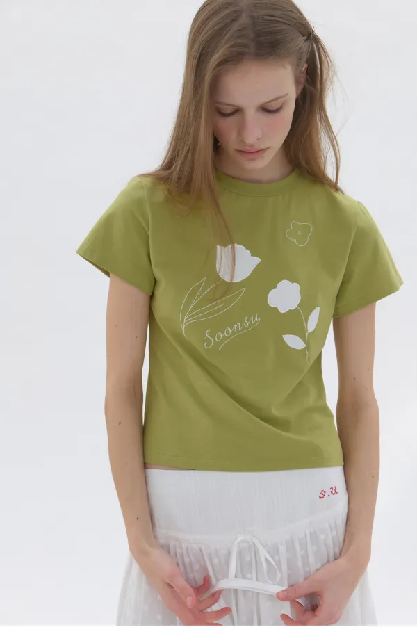Patchwork Tshirt Olive (2nd)