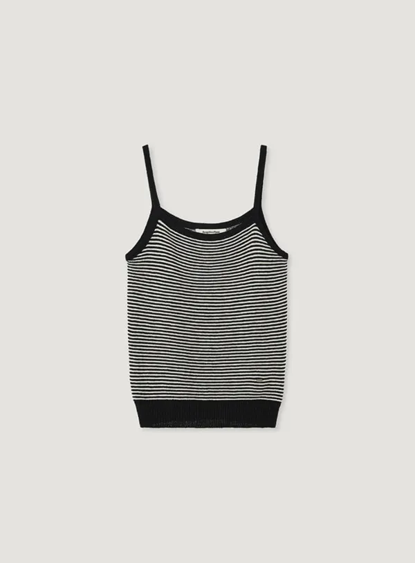 SEN STRIPE KNIT SLEEVELESS_BLACK