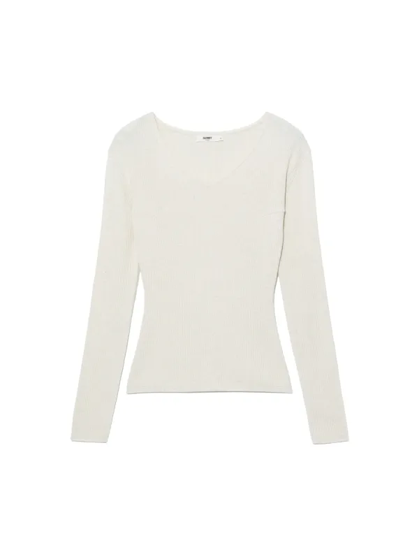 G CLASSIC RIB V-NECK KNIT (OATMEAL)